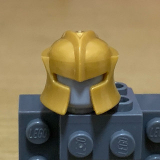 【老皮】樂高 Lego 人偶配件 頭盔 珍珠金 48493