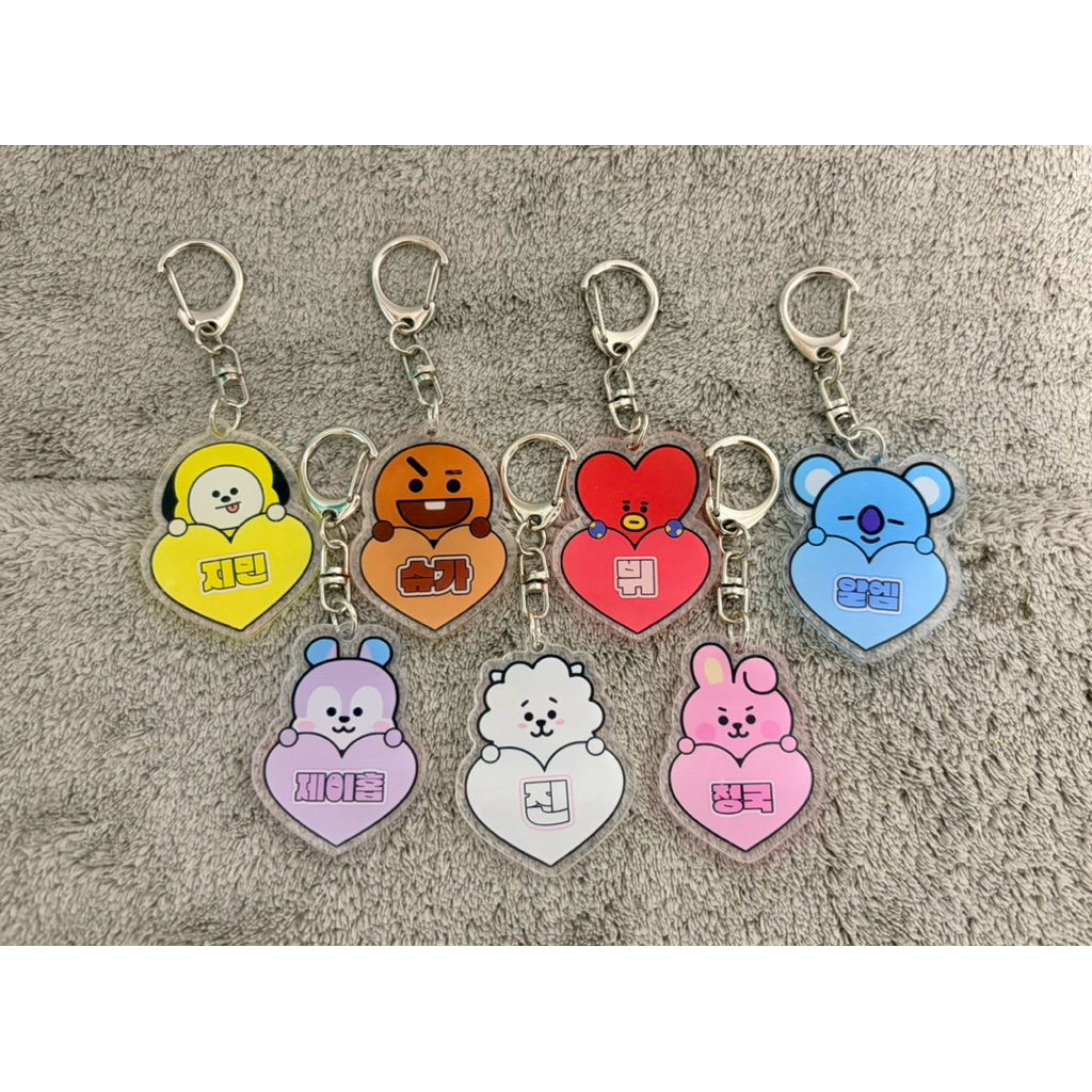 (現貨在台)(當天發貨) 少量出清-BTS 防彈 BT21 角色鑰匙掛件 人名鑰匙圈