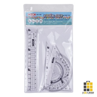 三燕 COX透明尺組15cm NO.160【九乘九文具】透明尺 四件套 尺 量角器 三角尺 三角板 直尺 良角尺 三角器