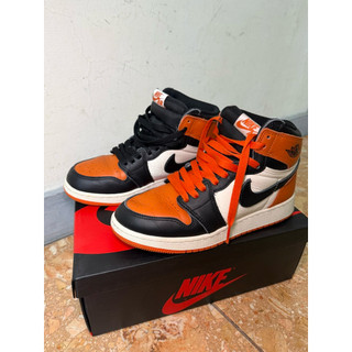 二手 八成新 Nike Air Jordan 1 Retro High OG GS 大童 黑橘