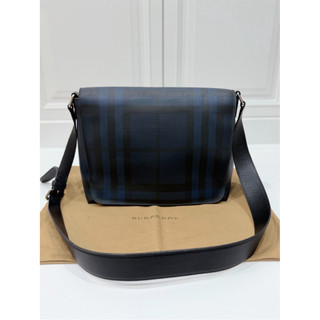 BURBERRY LONDON CHECK LOGO 格紋 郵差包 斜背包 側背包 肩背包