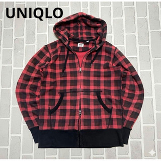男女通用UNIQLO 的復古格紋雙拉鍊連帽外套S號