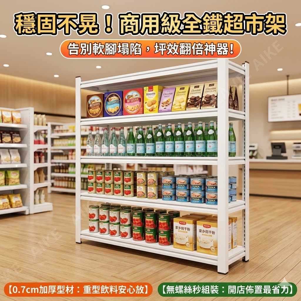 【超商必備】AIKE 置物架 層架 角鋼置物架 耐重層架 多功能置物架 展示架 鐵架 角鋼架 收納架 貨架 展示架 書架