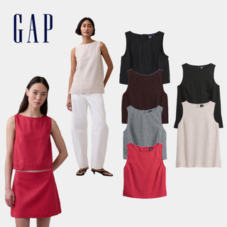 【Gap】女裝 亞麻混紡背心 多款規格任選 (882932&880779)