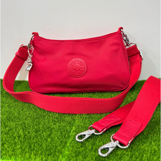 公司貨附發票 出清商品 Kipling 厚尼龍亮紅腋下包-Lauri KPKI76081NK1