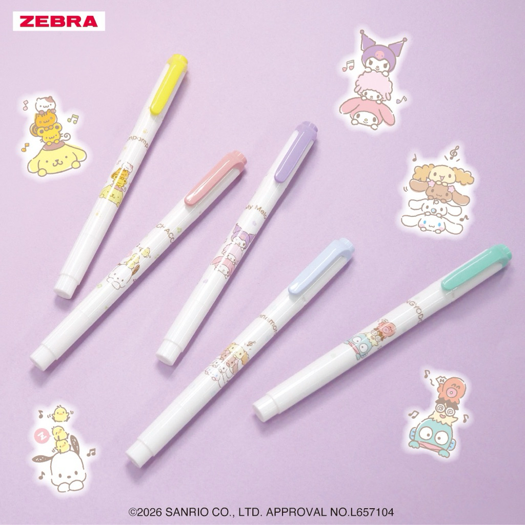 斑馬ZEBRA雙頭柔性螢光筆三麗鷗系列聯名 MILDLINER 雙 WKT7-SV SANRIO