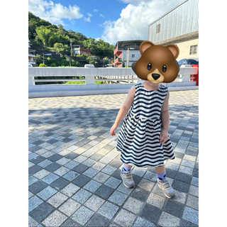 ［二手］uniqlo無袖條紋洋裝（尺寸100cm)
