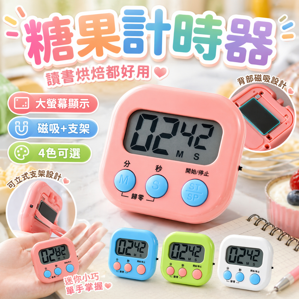 計時器 電子計時器 倒數計時器 廚房計時器 烘焙計時器 學生計時器 讀書計時器 碼錶 秒錶 提醒器 磁吸計時器