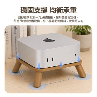 【台灣出貨】Mac Mini M4 散熱桌面底座 穩固支撐 均衡承重 提升散熱 簡約設計 木紋 木頭色