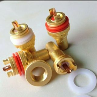 新品🔥滿額免運🔥CMC鍍金紫銅鍍銠音響功放RCA座音訊蓮花插座信號端子蓮花母座