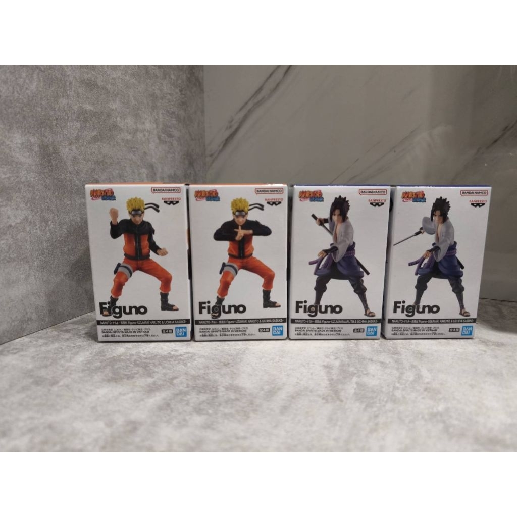 🍮全新一組四盒 日版 景品 BANPRESTO 火影忍者 疾風傳 Figuno 漩渦鳴人 鳴人 宇智波佐助 佐助 公仔🍮