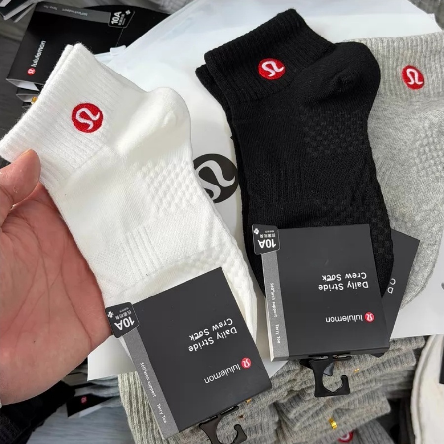 🥇De.Han😊lululemon Sock運動棉襪 透氣吸汗 刺綉 100%純棉 短/中/高筒 男女同款
