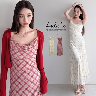 LULUS/浪漫氣息盪領細肩長洋裝M-L２色【A02260015】渡假洋裝 裙子 碎花洋260506
