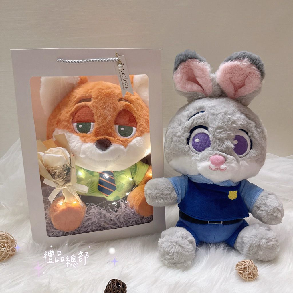 動物方城市禮物袋 正版授權 花束禮品袋 茱蒂 尼克 迪士尼 Disney 兔子 狐狸 動物方城市玩偶 禮品 鏡子