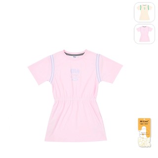 【FILA】KIDS 女童款 吸濕排汗 短袖洋裝-粉色 5DRZ-4713-PK