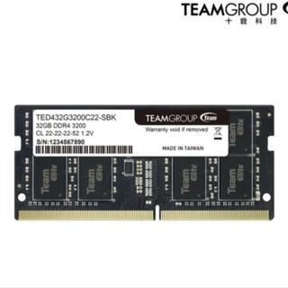 TEAM 十銓 ELITE DDR4 3200 32GB CL22 筆記型記憶體