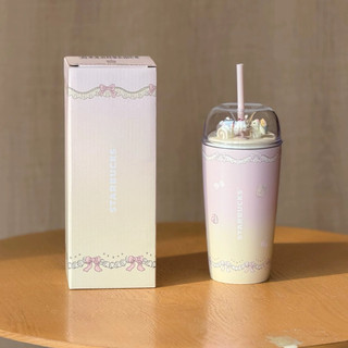 星巴克杯子2026夏日甜品派對可愛高顏值成人辦公桌面不鏽鋼吸管杯