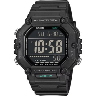 CASIO 卡西歐 LCD大屏幕顯示 10年電力手錶-黑/加長型錶帶 送禮 禮物 推薦 AE-1600HX-1BV