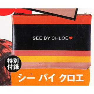 兔日殿~日本In Red雜誌附錄 SEE BY CHLOE 法國經典條紋化妝包 小物包 收納包 60380 隨身雜物