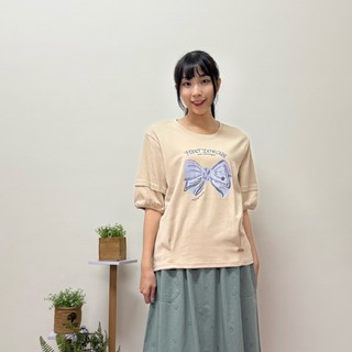 【Hana Mokuba】花木馬日系女裝蝴蝶結印花・造型袖上衣