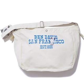 BEN DAVIS BDW-8477-05 NEWSPAPER BAG 帆布 側背包 (藍字) 化學原宿