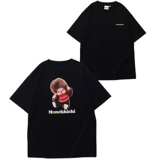 MONCHHICHI 日本限定 6515033-103-01 PHOTO PRINT TEE 短T (黑色) 化學原宿