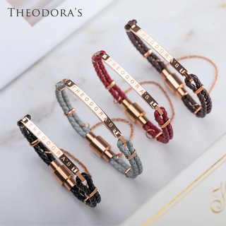 【THEODORA'S】夢想 真皮金屬釦磁吸手環-男款/女款【希奧朵拉】女手環 男手環 女手鍊 男手鍊