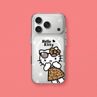 犀牛盾 適用iPhone Clear MagSafe相容 抗黃化透明防摔磁吸手機殼∣Hello Kitty/豹紋長腿款