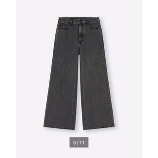 全新現貨 gu 359456 原價990$ 灰色 baggy 喇叭褲 牛仔褲 標準 長褲 L