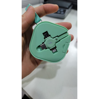 低價出清 全新 三合一 5A伸縮充電數據線-綠色 (Type-C/Lightning/Micro USB) 伸縮設計