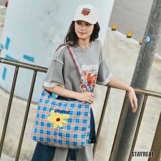 STAYREAL HAVE A GOOD DAY格紋抽皺包
