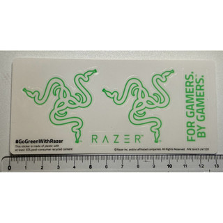 Razer 雷蛇 Go Green 綠色透明貼紙組｜三頭蛇 Logo 電競周邊收藏貼