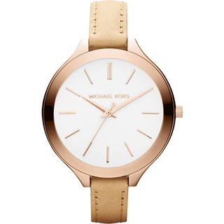 Michael Kors MK 都會時尚伸展台薄型手錶-白x玫瑰金 MK2284 開學季禮物