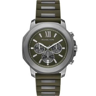 Michael Kors MK Prescott 八角三眼計時手錶 男錶-墨綠x銀/44mm MK9263 開學季禮物