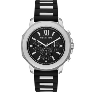 Michael Kors MK Prescott 八角三眼計時手錶 男錶-黑x銀/44mm MK9262 開學季禮物