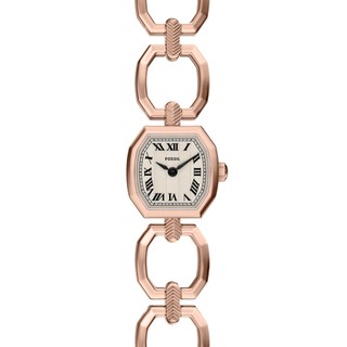 FOSSIL Harlow Mini 復古八角雙針手鍊女錶-玫瑰金/20mm ES5484 開學季禮物