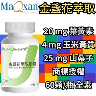 Lutein&Bilberry MaQxan 金盞花萃取(每顆含遊離型葉黃素20mg/玉米黃質)+山桑子萃取 60顆/瓶