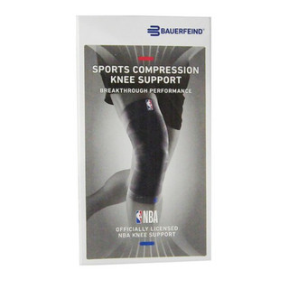 【福利品】BAUERFEIND NBA聯名款 Sports肢體護具 壓縮護膝,S,黑