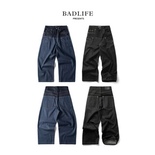 BADLIFE - HADES｜DOUBLE RAW DENIM PANTS 雙腰原色牛仔褲 寬鬆直筒 男女同款