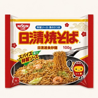 【日清 NISSIN】日清速食炒麵 100g (單包拆售/嚐鮮) 經典日式炒麵 袋裝炒麵 日本泡麵｜丸小豆