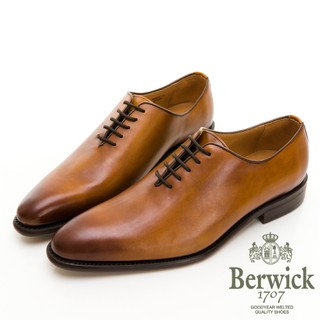 【BERWICK】西班牙進口-固特異工藝WHOLE CUT 全裁片尖頭牛津鞋 -棕 335001KM24