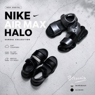 Nike Air Max Halo 男女同款涼鞋 舒適柔軟 緩震拖鞋 沙灘鞋 休閒涼鞋 銀黑/全黑