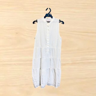 Max&Co. 米白色素面亞麻微透無袖洋裝 商品號 S26071866