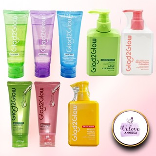 Glad2Glow Sabun Cleanser Milk Amino Acids Bluberry Acne Gel