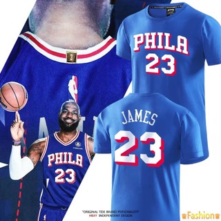 💥詹皇LeBron James詹姆斯短袖純棉T恤上衣💥NBA球衣76人七六人湖人隊運動籃球圓領衣服T-shirt男D12