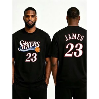 💖詹皇LeBron James詹姆斯短袖純棉T恤上衣💖NBA球衣76人七六人湖人隊運動籃球圓領衣服T-shirt男A32