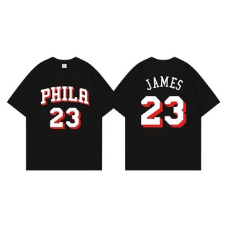 💖詹皇LeBron James詹姆斯短袖純棉T恤上衣💖NBA球衣76人七六人湖人隊運動籃球圓領衣服T-shirt男A33