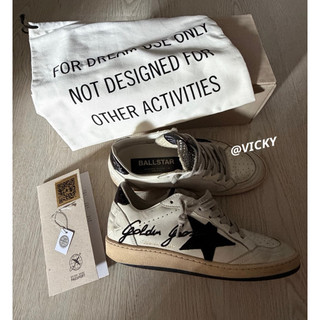 🌟 Golden Goose 黑白 真皮 Ball Star 休閒鞋 髒髒鞋 水鑽 精品 36號 GGDB 二手
