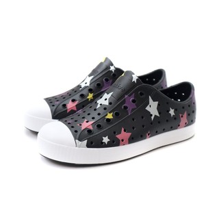 native JEFFERSON PRINT 洞洞鞋 中童 童鞋 黑/星星 15111501-9506 no544