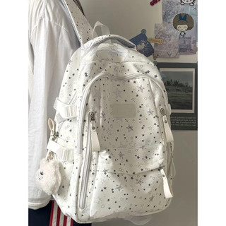 特賣🎀高顔值新款書包 大容量 初中生高中生雙肩包 ins風大學生百搭星星背包 日係多隔層書包 防溺水結實耐用後背雙肩包